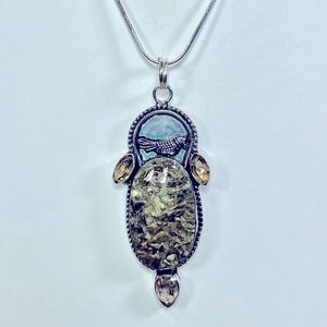 Apache Pyrite “Fools Gold” 925 Bird Gemstone Pendant